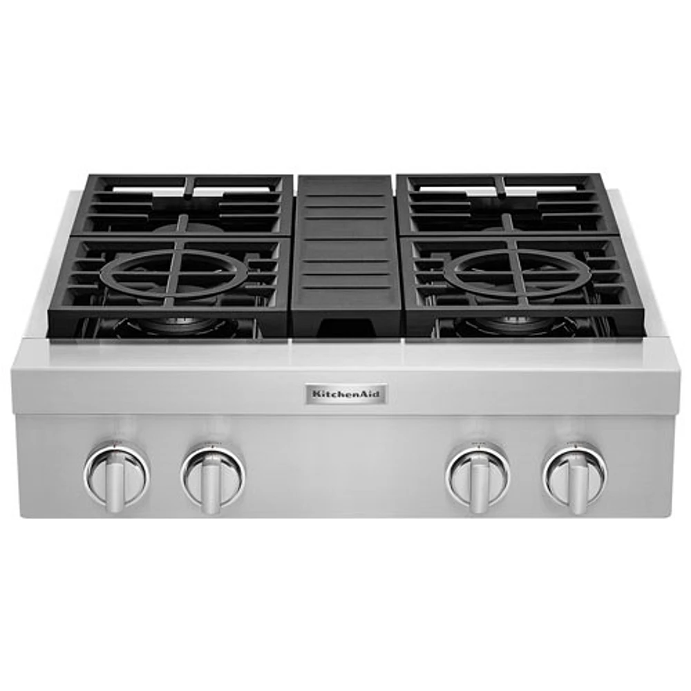 Surface de cuisson au gaz de style commercial de 30 po de KitchenAid (KCGC500JSS) - Acier inoxydable