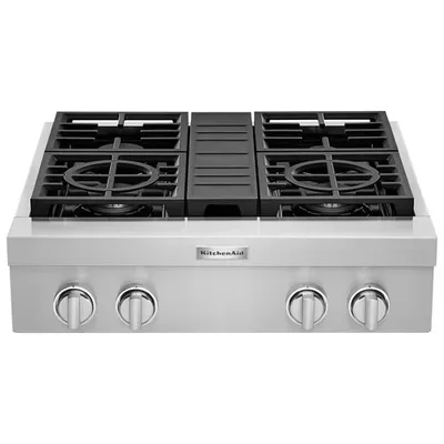 Surface de cuisson au gaz de style commercial de 30 po de KitchenAid (KCGC500JSS) - Acier inoxydable