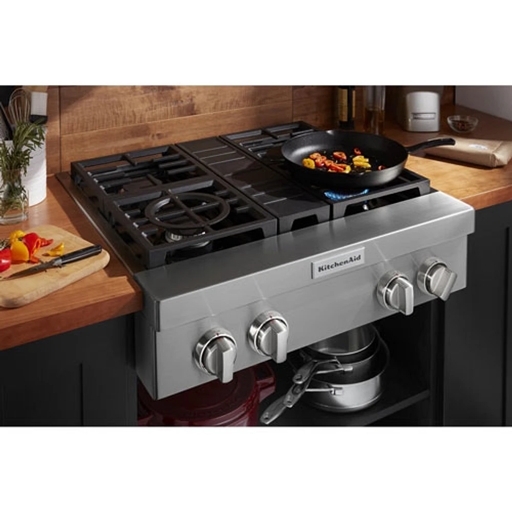 Surface de cuisson au gaz de style commercial de 30 po de KitchenAid (KCGC500JSS) - Acier inoxydable