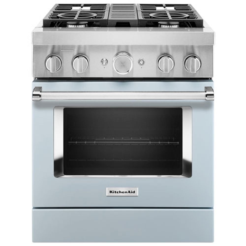 KitchenAid 30" 4.1 Cu. Ft. True Convection Freestanding Dual Fuel Range (KFDC500JMB) -Misty Blue