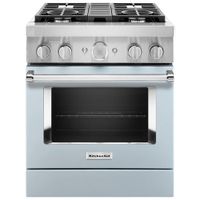 KitchenAid 30" 4.1 Cu. Ft. True Convection Freestanding Dual Fuel Range (KFDC500JMB) -Misty Blue