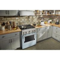 KitchenAid 30" 4.1 Cu. Ft. True Convection Freestanding Dual Fuel Range (KFDC500JMB) -Misty Blue