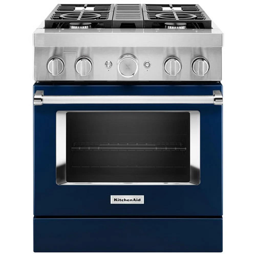 Cuisinière biénergie autonome conv. véritable 4,1 pi³ 30 po de KitchenAid (KFDC500JIB) - Bleu encre