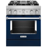 KitchenAid 30" 4.1 Cu. Ft. True Convection Freestanding Dual Fuel Range (KFDC500JIB) -Ink Blue