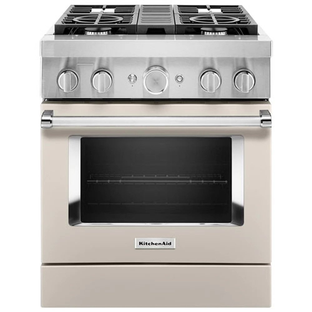 KitchenAid 30" 4.1 Cu. Ft. True Convection Freestanding Dual Fuel Range (KFDC500JMH) -Matte Milkshake