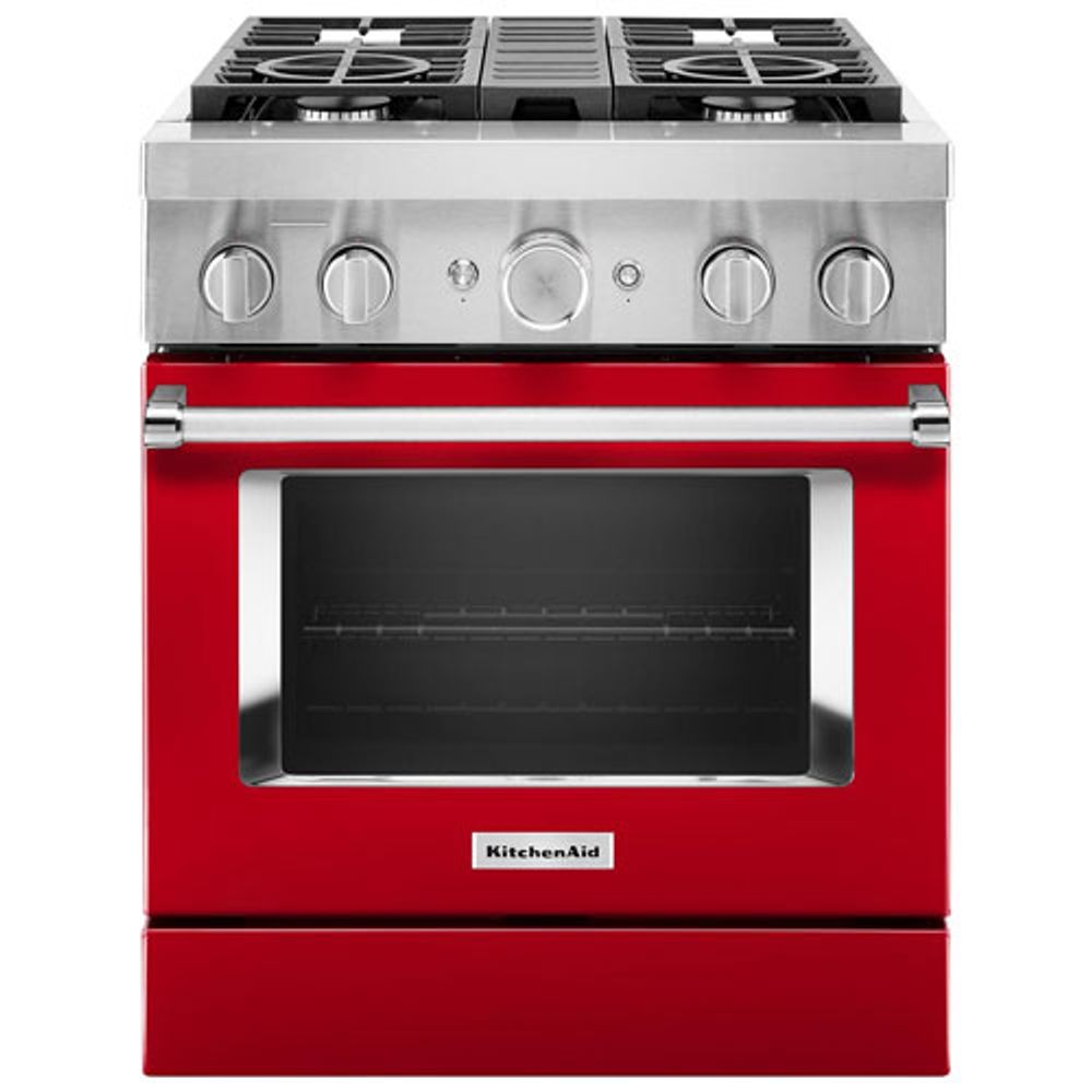 KitchenAid 30" 4.1 Cu. Ft. True Convection Freestanding Dual Fuel Range (KFDC500JPA) -Passion Red