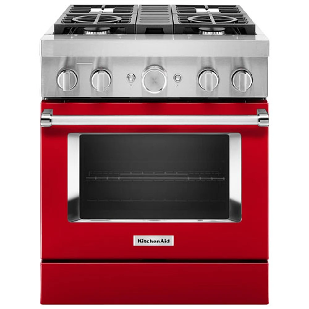 Cuisinière biénergie autonome conv. véritable 4,1 pi³ 30 po de KitchenAid (KFDC500JPA)-Rouge passion