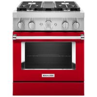 KitchenAid 30" 4.1 Cu. Ft. True Convection Freestanding Dual Fuel Range (KFDC500JPA) -Passion Red