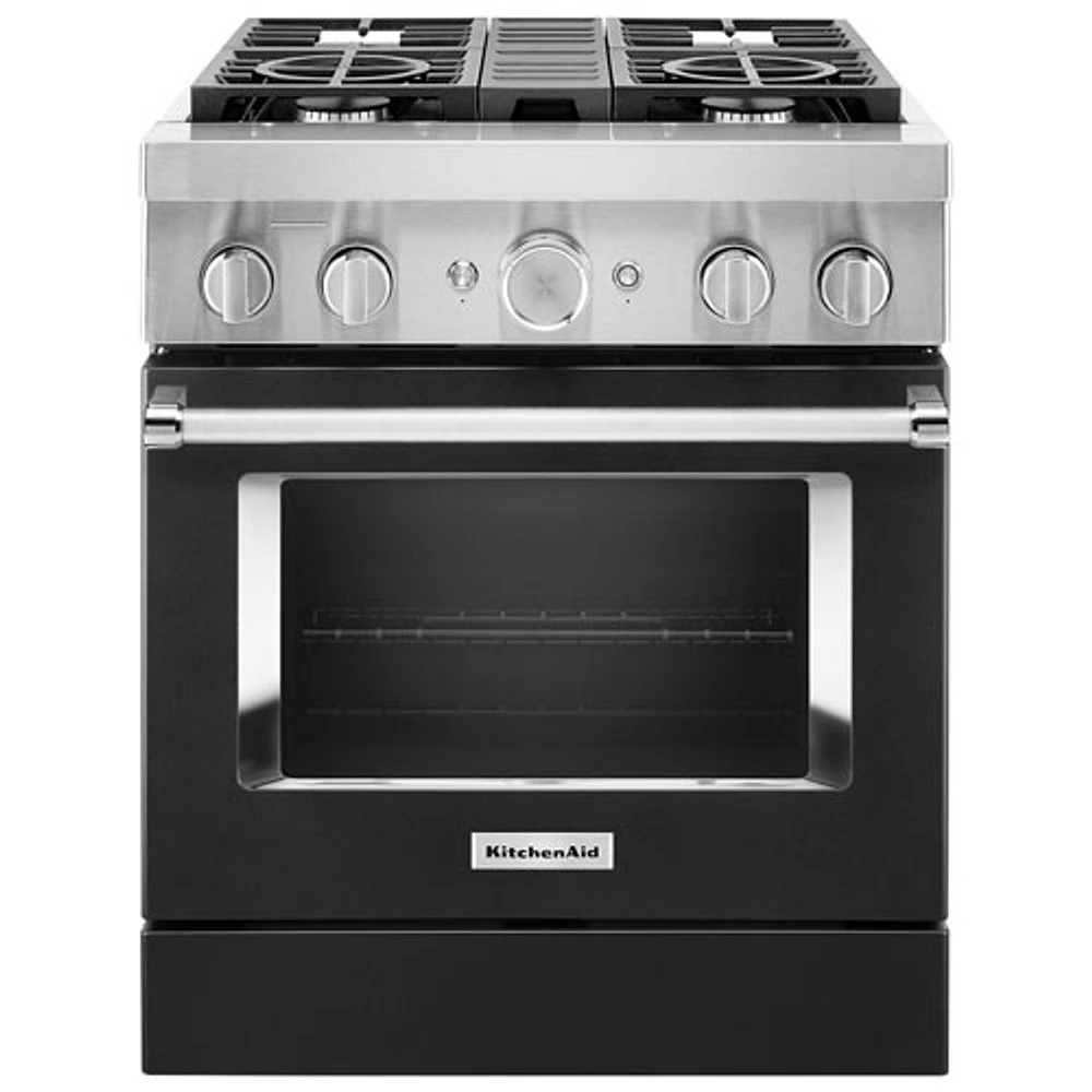 KitchenAid 30" 4.1 Cu. Ft. True Convection Freestanding Dual Fuel Range (KFDC500JBK) -Imperial Black