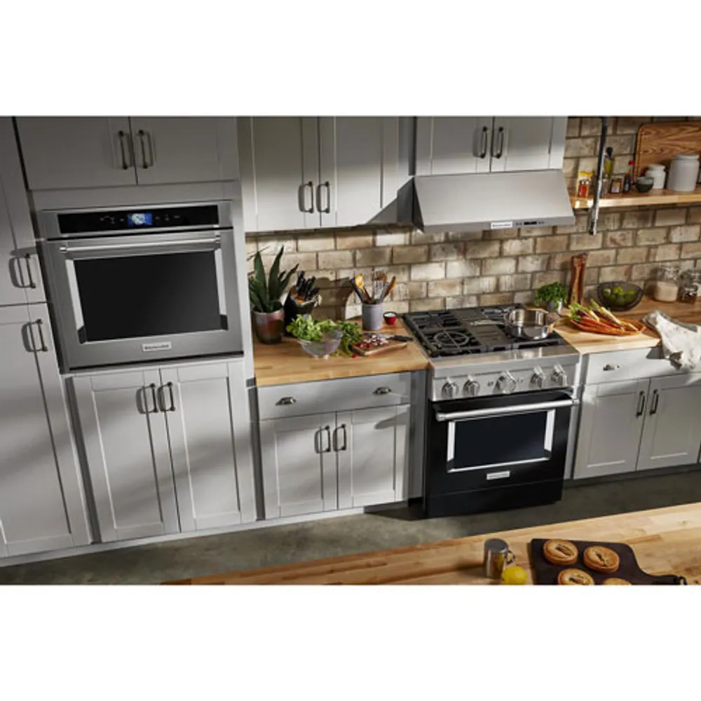 KitchenAid 30" 4.1 Cu. Ft. True Convection Freestanding Dual Fuel Range (KFDC500JBK) -Imperial Black