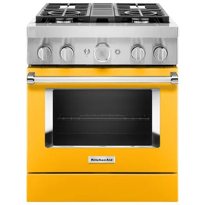 KitchenAid 30" 4.1 Cu. Ft. True Convection Freestanding Dual Fuel Range (KFDC500JYP) -Yellow Pepper