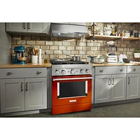 KitchenAid 30" 4.1 Cu. Ft. True Convection Freestanding Dual Fuel Range (KFDC500JSC) -Scorched Orange