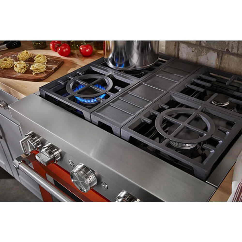 Cuisinière biénergie autonome conv. véritable 4,1 pi³ 30 po KitchenAid (KFDC500JSC) - Orange brûlé