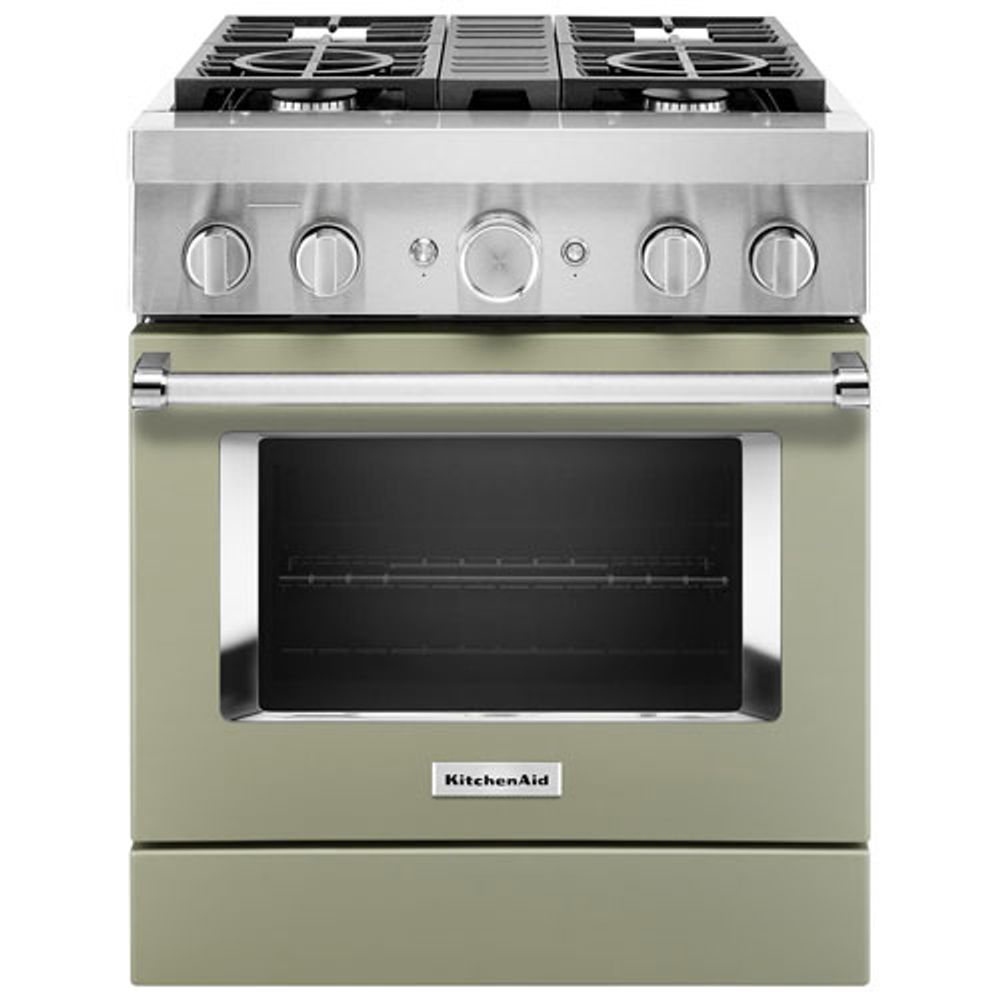 KitchenAid 30" 4.1 Cu. Ft. True Convection Freestanding Dual Fuel Range (KFDC500JAV) -Matte Avocado