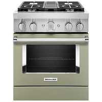 KitchenAid 30" 4.1 Cu. Ft. True Convection Freestanding Dual Fuel Range (KFDC500JAV) -Matte Avocado