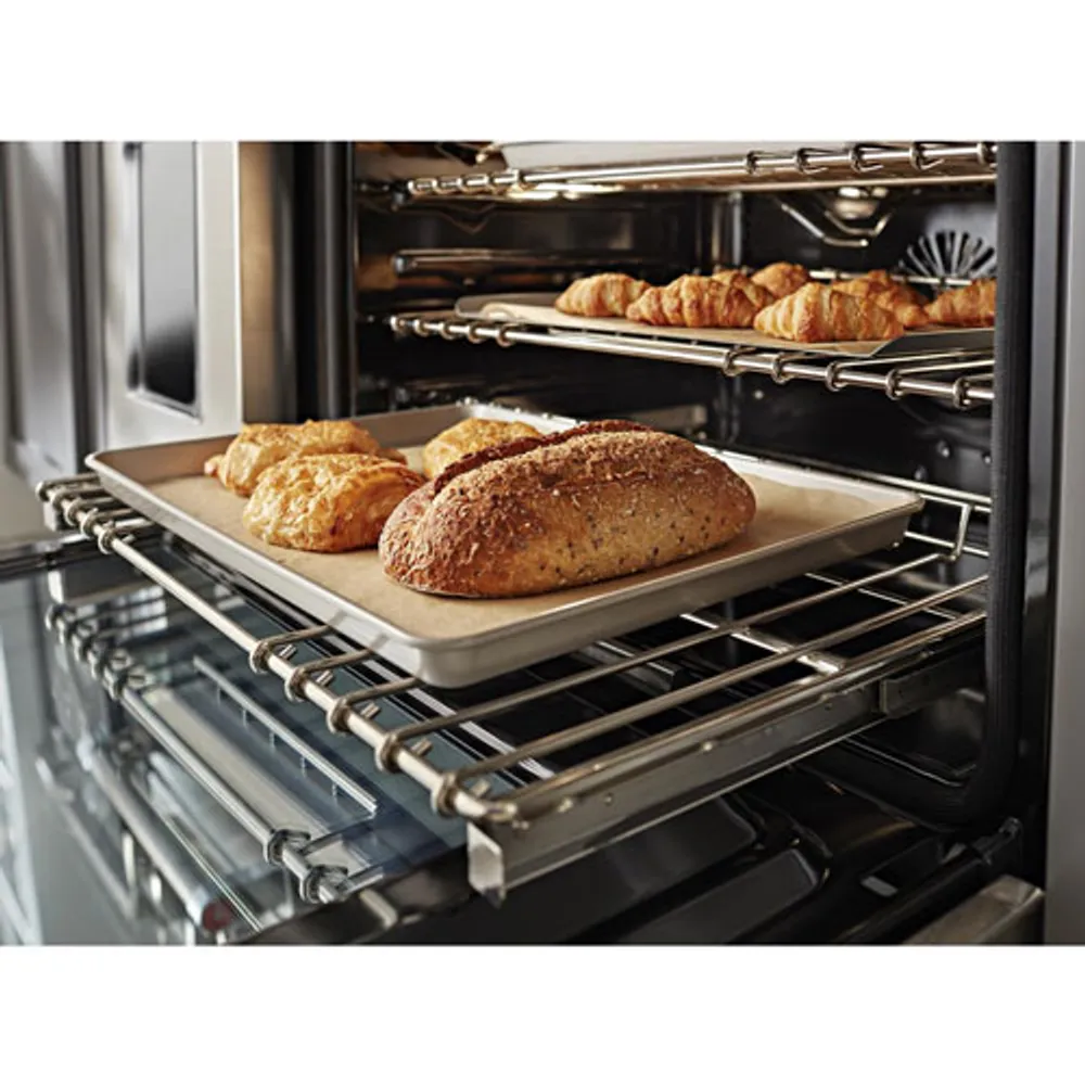 Cuisinière biénergie 6 brûleurs 2 fours conv. véritable 6,3 pi³ 48 po KitchenAid (KFDC558JSS) - Inox