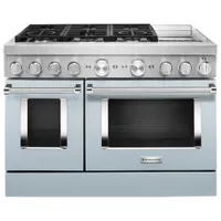 KitchenAid 48" 6.3 Cu. Ft. True Convection Double Oven 6-Burner Dual Fuel Range (KFDC558JMB) -Blue