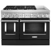 Cuisinière biénergie 6 brûleurs 2 fours conv. véritable 6,3 pi³ 48 po KitchenAid (KFDC558JBK)-Noir