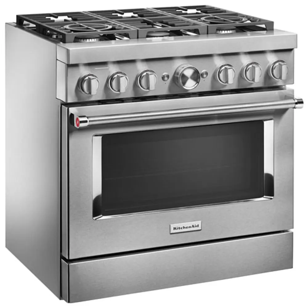 KitchenAid 36" 5.1 Cu. Ft. True Convection 6-Burner Dual Fuel Range (KFDC506JSS) -Stainless Steel