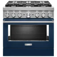 KitchenAid 36" 5.1 Cu. Ft. True Convection 6-Burner Dual Fuel Range (KFDC506JIB) -Ink Blue