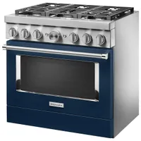 KitchenAid 36" 5.1 Cu. Ft. True Convection 6-Burner Dual Fuel Range (KFDC506JIB) -Ink Blue