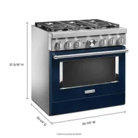 KitchenAid 36" 5.1 Cu. Ft. True Convection 6-Burner Dual Fuel Range (KFDC506JIB) -Ink Blue