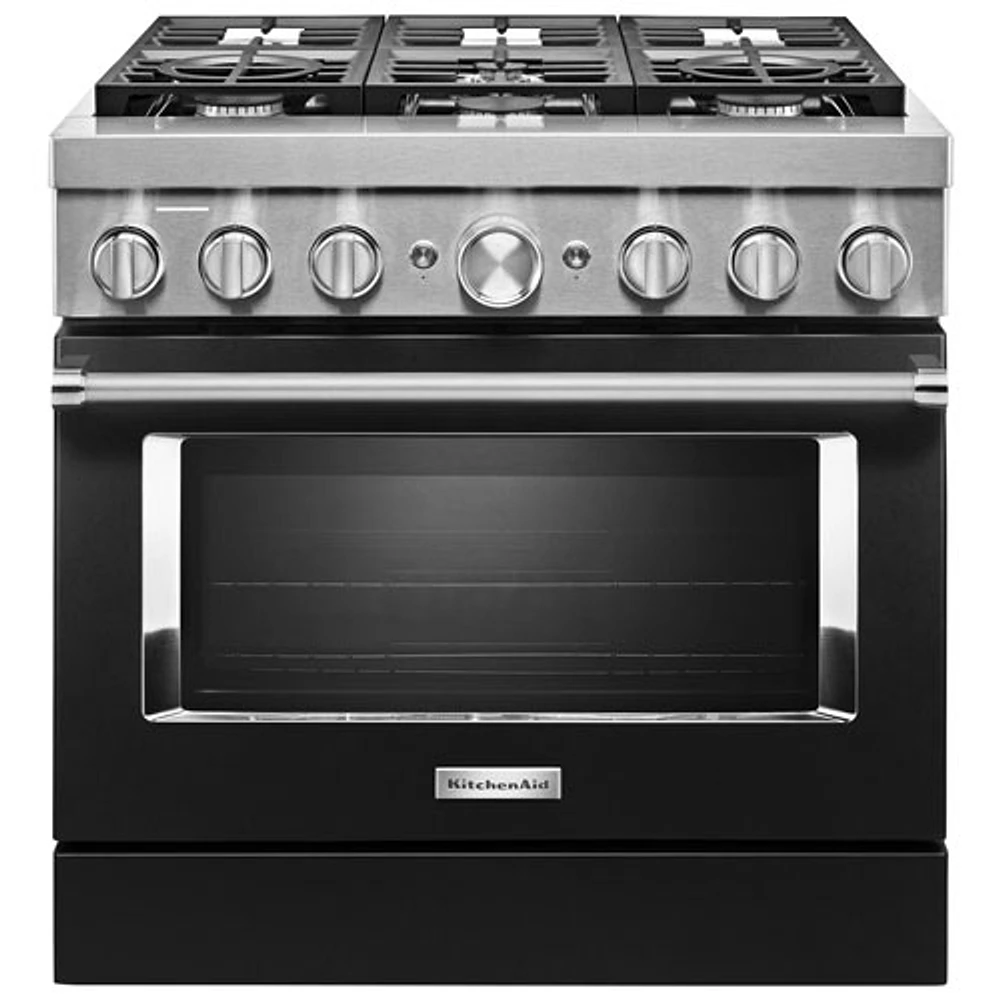 KitchenAid 36" 5.1 Cu. Ft. True Convection 6-Burner Dual Fuel Range (KFDC506JBK) -Imperial Black