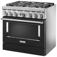 KitchenAid 36" 5.1 Cu. Ft. True Convection 6-Burner Dual Fuel Range (KFDC506JBK) -Imperial Black