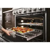 KitchenAid 36" 5.1 Cu. Ft. True Convection 6-Burner Dual Fuel Range (KFDC506JBK) -Imperial Black