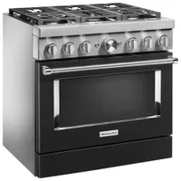 KitchenAid 36" 5.1 Cu. Ft. True Convection 6-Burner Dual Fuel Range (KFDC506JBK) -Imperial Black