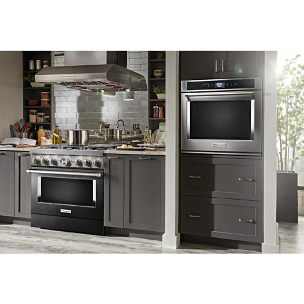 KitchenAid 36" 5.1 Cu. Ft. True Convection 6-Burner Dual Fuel Range (KFDC506JBK) -Imperial Black