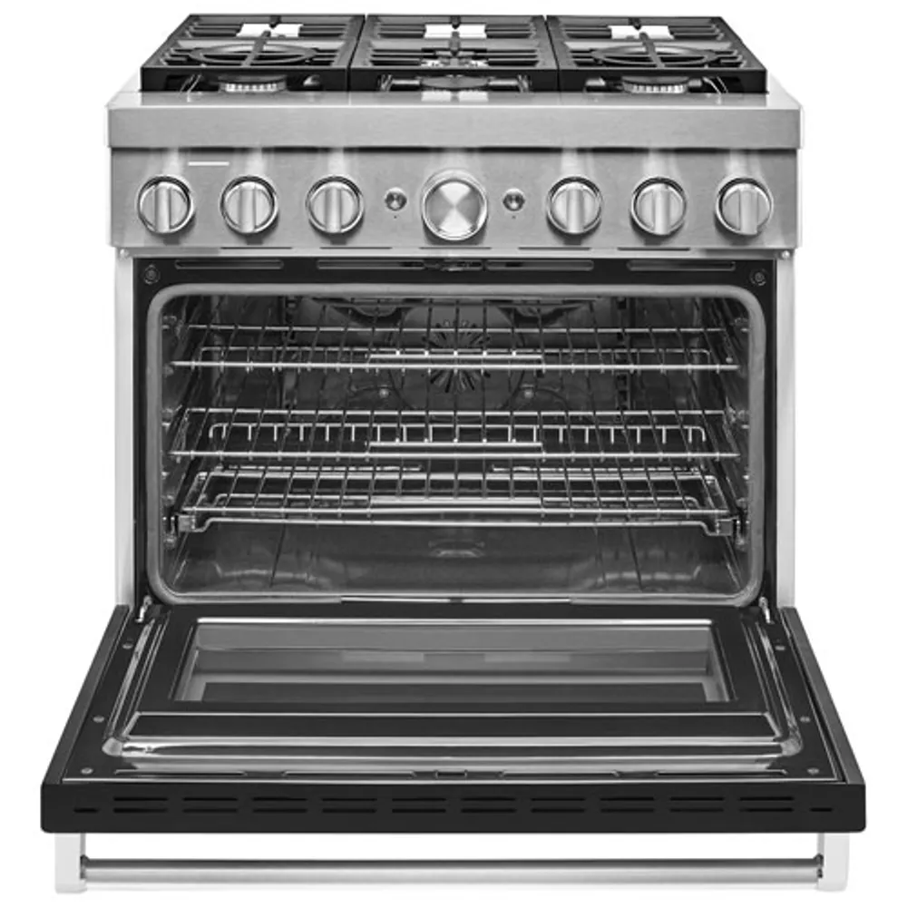 KitchenAid 36" 5.1 Cu. Ft. True Convection 6-Burner Dual Fuel Range (KFDC506JBK) -Imperial Black