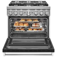 KitchenAid 36" 5.1 Cu. Ft. True Convection 6-Burner Dual Fuel Range (KFDC506JBK) -Imperial Black