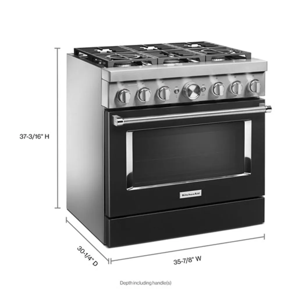 KitchenAid 36" 5.1 Cu. Ft. True Convection 6-Burner Dual Fuel Range (KFDC506JBK) -Imperial Black