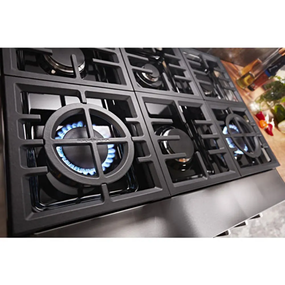 KitchenAid 36" 5.1 Cu. Ft. True Convection 6-Burner Dual Fuel Range (KFDC506JBK) -Imperial Black