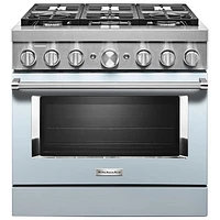 KitchenAid 36" 5.1 Cu. Ft. True Convection 6-Burner Dual Fuel Range (KFDC506JMB) -Misty Blue