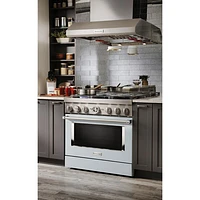 KitchenAid 36" 5.1 Cu. Ft. True Convection 6-Burner Dual Fuel Range (KFDC506JMB) -Misty Blue