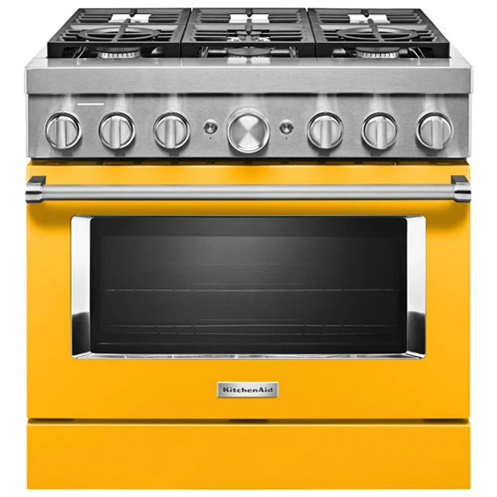 KitchenAid 36" 5.1 Cu. Ft. True Convection 6-Burner Dual Fuel Range (KFDC506JYP) -Yellow Pepper