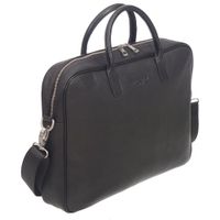 Club Rochelier Leather Convertible Messenger Briefcase - Black