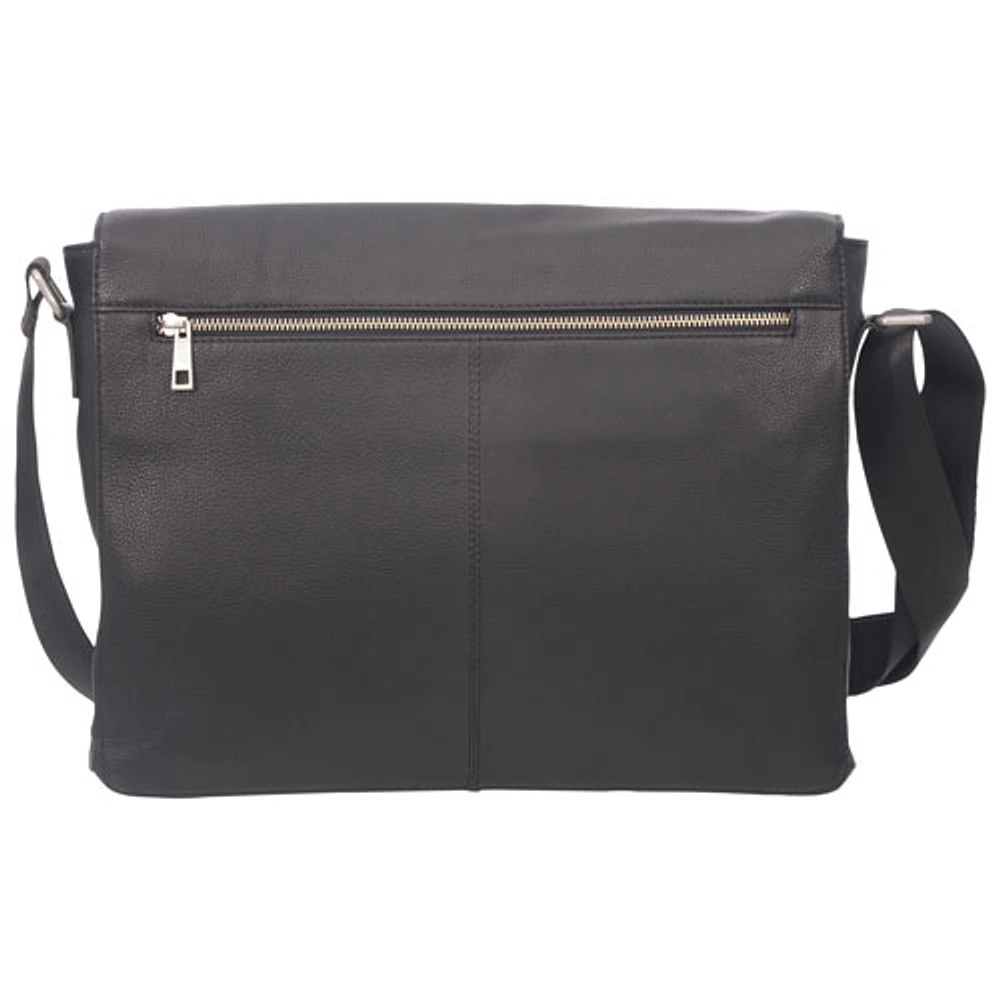 Sac messager convertible en cuir de Club Rochelier - Noir