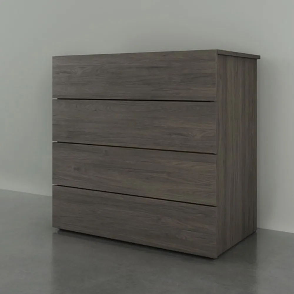 Nexera Modern 4-Drawer Dresser - Bark Grey