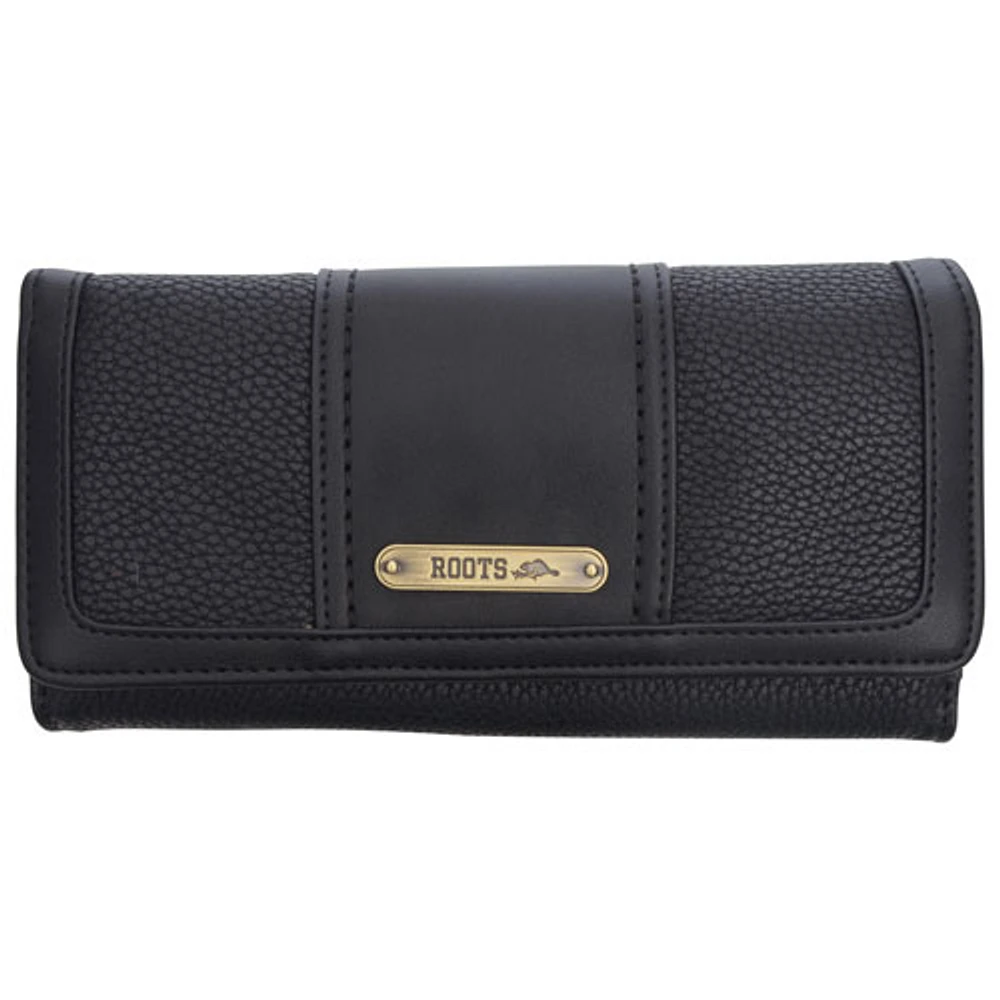 Roots Pineridge RFID Tri-fold Clutch Wallet - Black