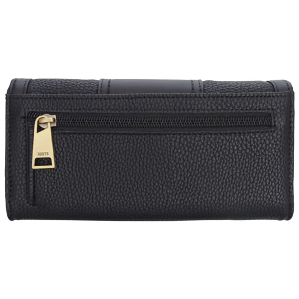 Roots Pineridge RFID Tri-fold Clutch Wallet - Black