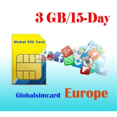 EUROPE 37 COUNTRIES Prepaid DATA Roaming SIM Card 15 Days Unlimited Data（3GB at 4G/LTE High Speed) Data Only