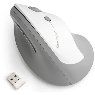 Kensington Pro Fit Ergo Vertical Wireless Mouse-White/Grey