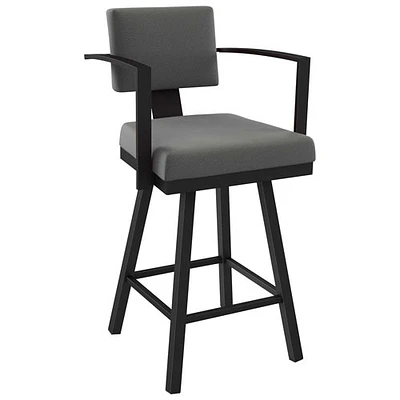 Akers Modern Counter Height Barstool - Light Cold Grey/Black