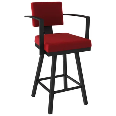 Tabouret de bar moderne à hauteur de bar Akers - Rouge/Noir