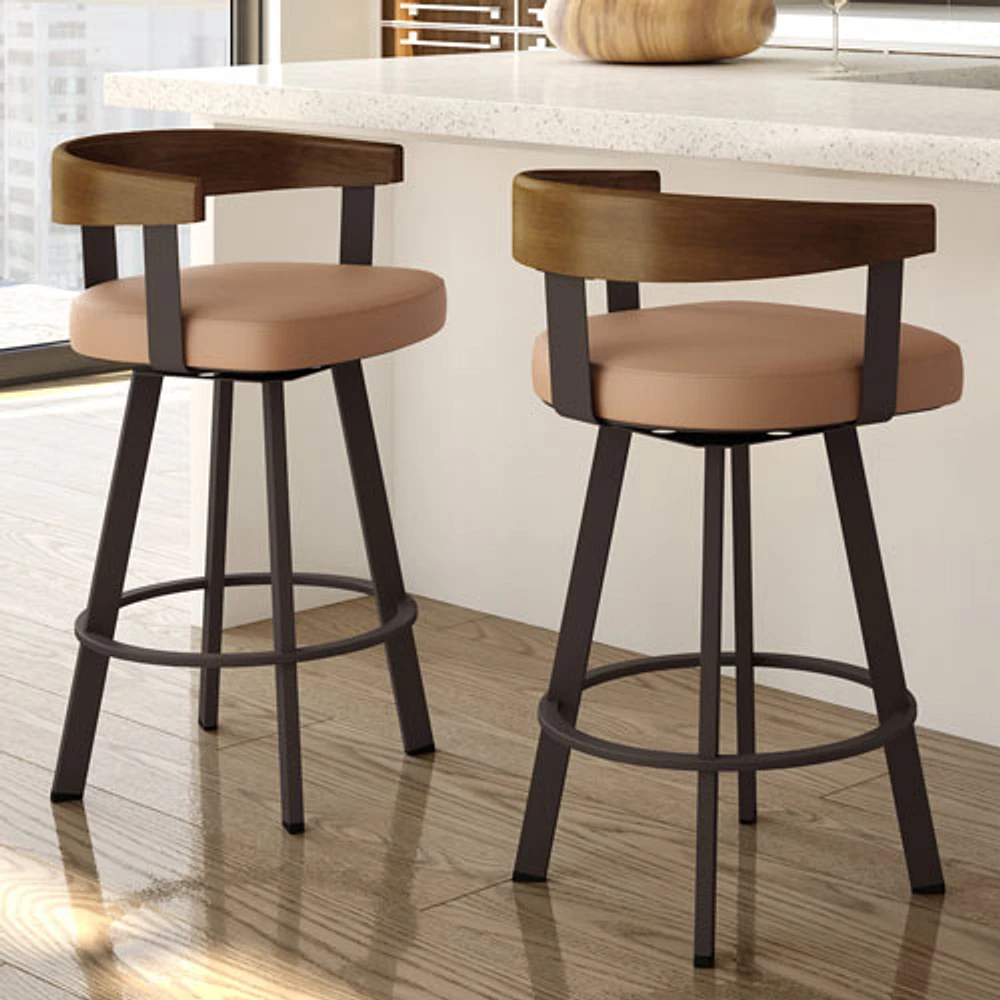 Lars Modern Bar Height Barstool - Caramel/Brown