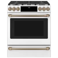 Café 30" 5.7 Cu. Ft. True Convection 6-Burner Slide-In Gas Range (CC2S900P4MW2) - Matte White