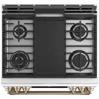 Café 30" 5.7 Cu. Ft. True Convection 6-Burner Slide-In Gas Range (CC2S900P4MW2) - Matte White